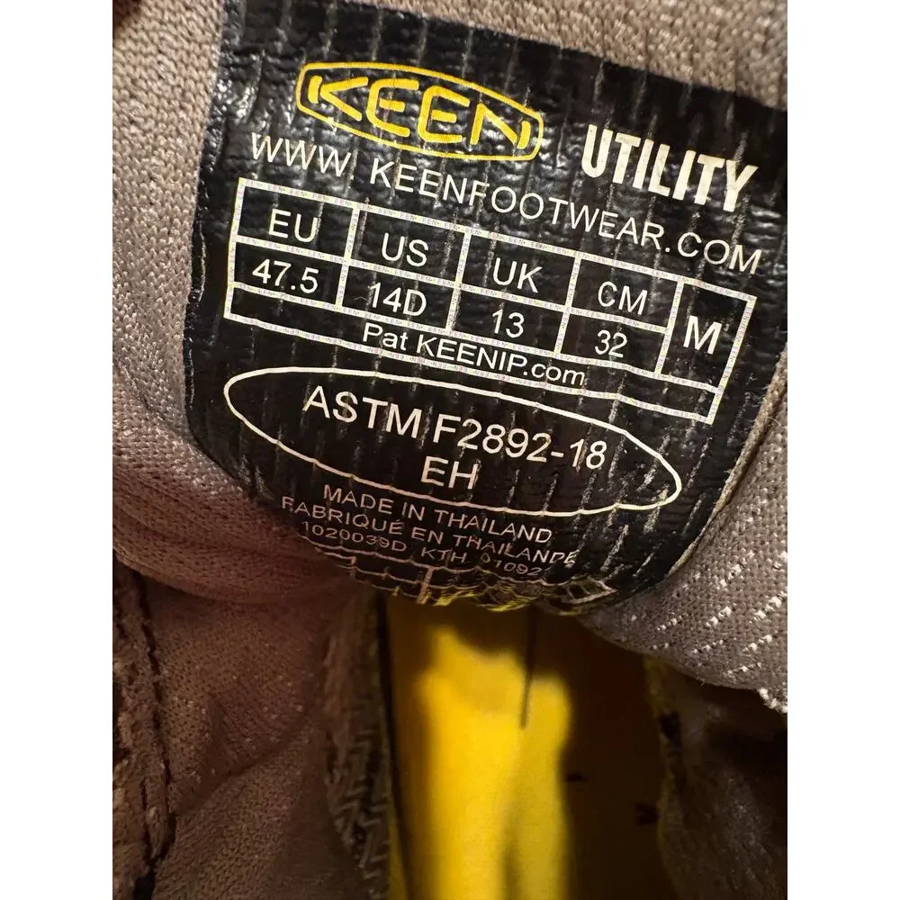 Keen Detroit XT Waterproof Soft Toe Leather Work Boots EH Rated Men’s Size 14D